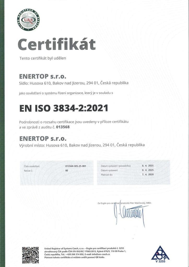 CE PCZ Certifikat 3834 | Tepelná čerpadlo pro rodinné domy - Mladá Boleslav